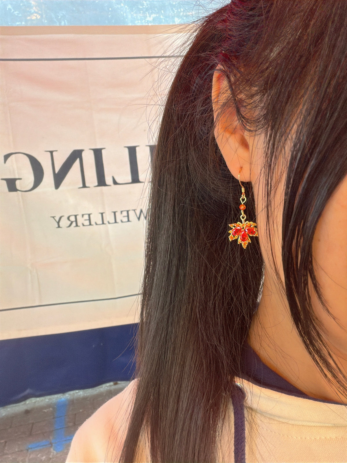 Maple Leaf Earrings (Orange)