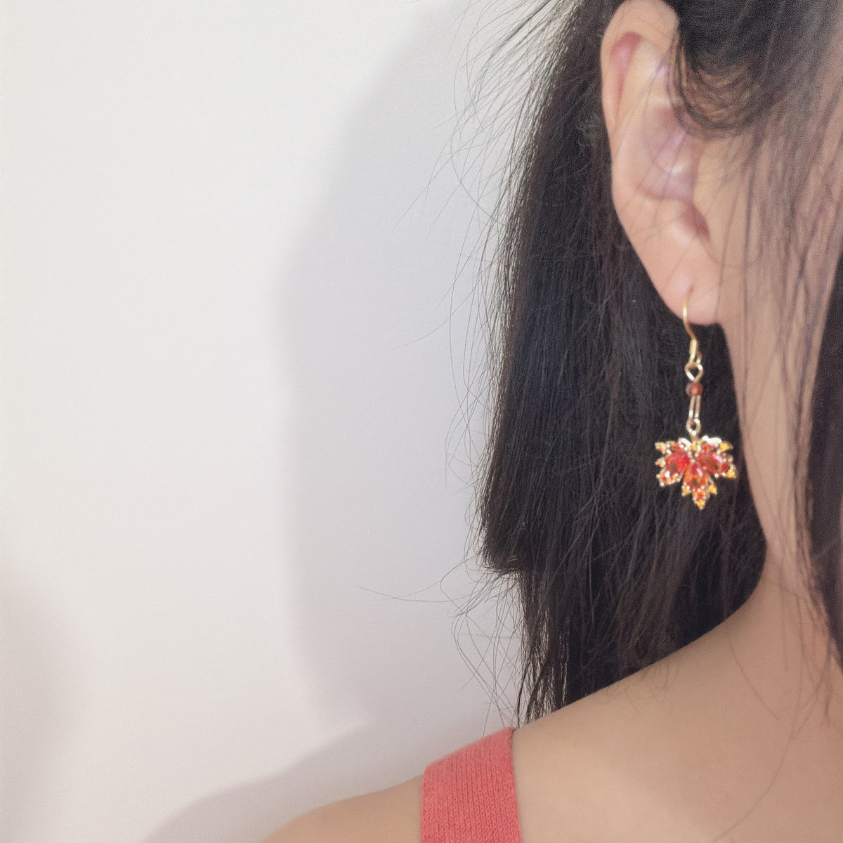 Maple Leaf Earrings (Orange)