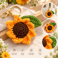 Crochet Sunflower Keychain (Orange)