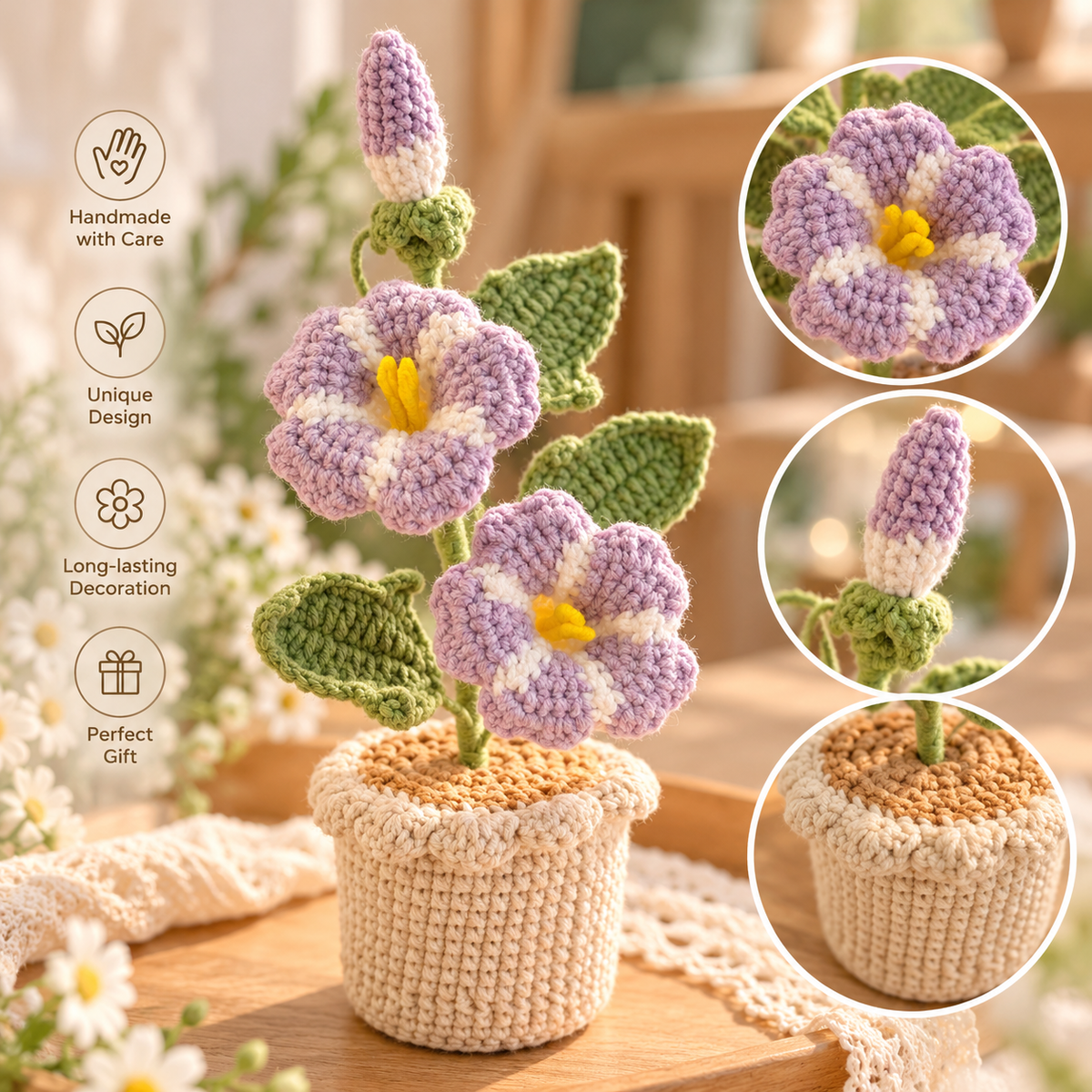 Crochet Morning Glory (Purple)